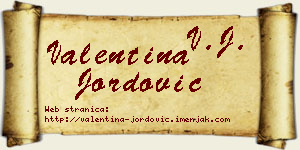 Valentina Jordović vizit kartica